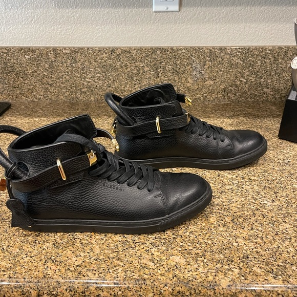 Buscemi Men's 100mm High-Top Leather Sneakers with Padlock - Picture 5 of 12